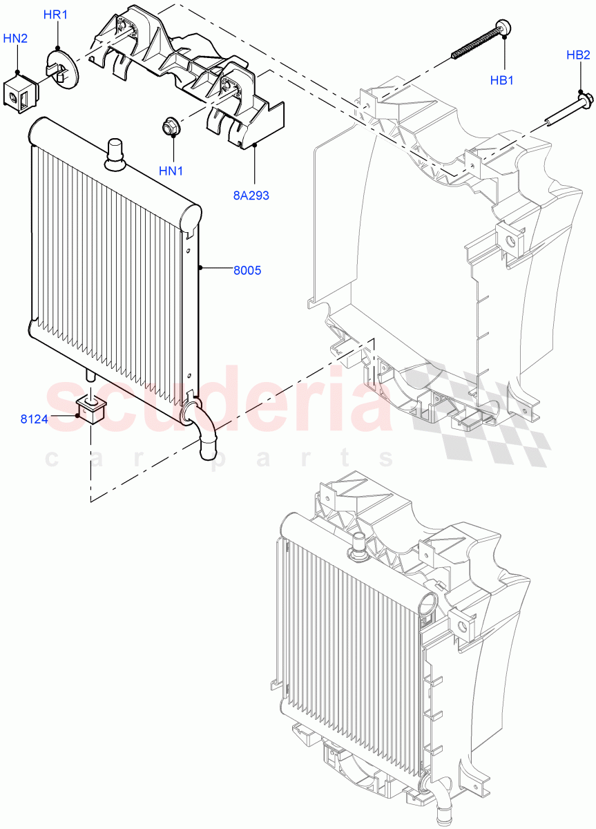Radiator/Coolant Overflow Container(Auxiliary Unit, Solihull Plant Build)(2.0L I4 DSL HIGH DOHC AJ200,With Standard Engine Cooling System)((V)FROMHA000001) of Land Rover Land Rover Range Rover Sport (2014+) [2.0 Turbo Diesel]