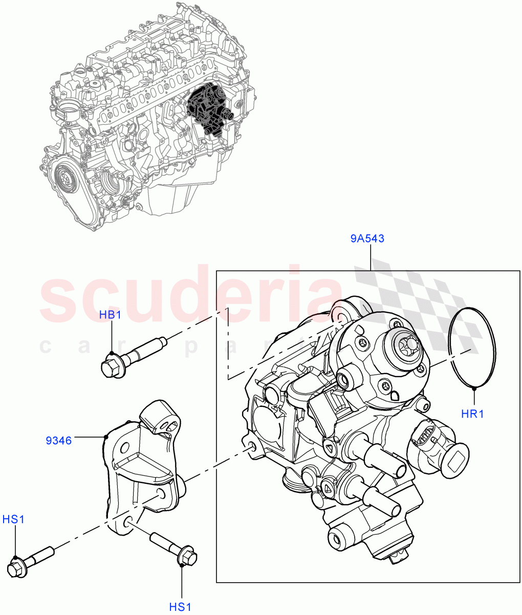 Fuel Injection Pump - Diesel(3.0L AJ20D6 Diesel High)((V)FROMLA000001) of Land Rover Land Rover Range Rover Sport (2014+) [3.0 I6 Turbo Diesel AJ20D6]