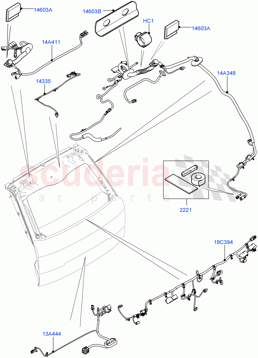 Electrical Wiring - Body And Rear(Tailgate) of Land Rover Land Rover Range Rover (2012-2021) [3.0 I6 Turbo Petrol AJ20P6]