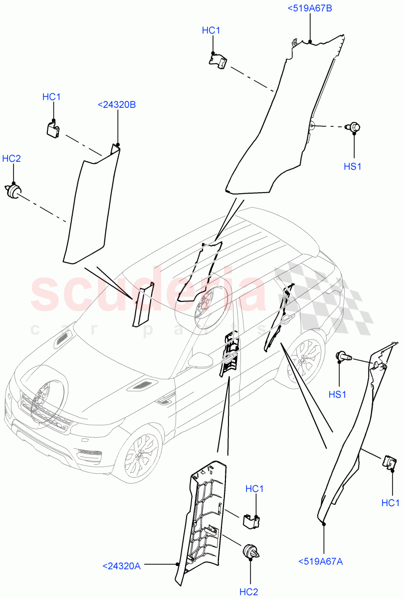 Side Trim(Front And Rear, Centre) of Land Rover Land Rover Range Rover Sport (2014+) [3.0 Diesel 24V DOHC TC]