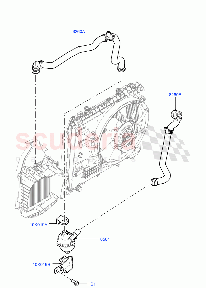 Water Pump(Nitra Plant Build, Auxiliary Unit)(3.0L DOHC GDI SC V6 PETROL)((V)FROMK2000001) of Land Rover Land Rover Discovery 5 (2017+) [3.0 DOHC GDI SC V6 Petrol]