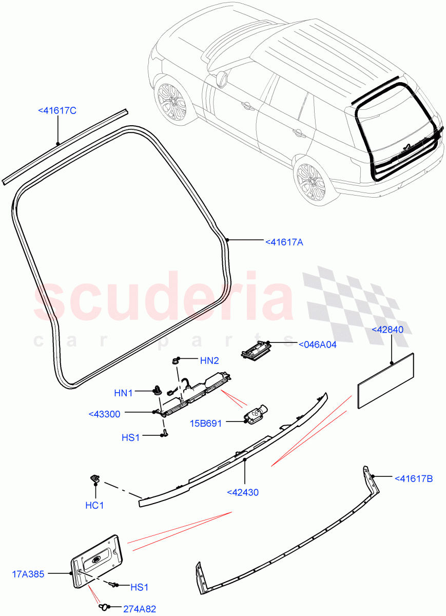 Luggage Compartment Door(Finisher And Seals)((V)FROMJA000001) of Land Rover Land Rover Range Rover (2012-2021) [3.0 I6 Turbo Diesel AJ20D6]