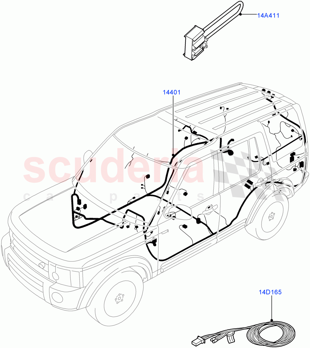 Electrical Wiring - Engine And Dash(Main Harness)((V)FROMAA000001,(V)TOAA999999) of Land Rover Land Rover Discovery 4 (2010-2016) [5.0 OHC SGDI NA V8 Petrol]