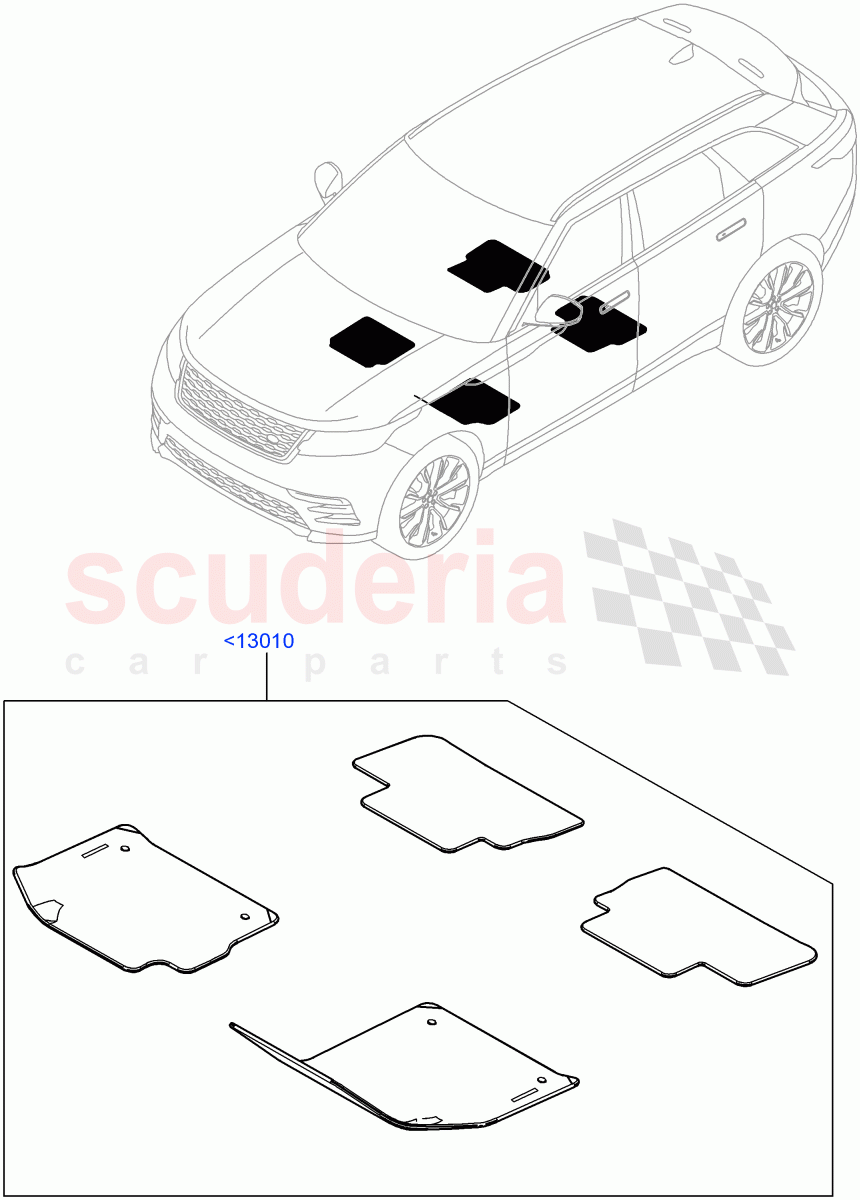 Floor Mats of Land Rover Land Rover Range Rover Velar (2017+) [2.0 Turbo Petrol AJ200P]
