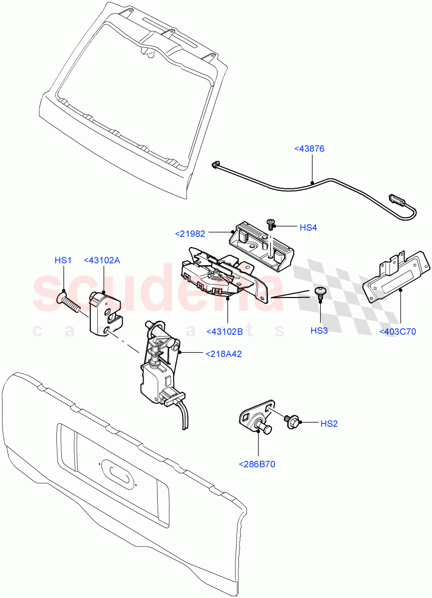 Luggage Compt/Tailgte Lock Controls(Less Armoured)((V)FROMAA000001) of Land Rover Land Rover Range Rover (2010-2012) [4.4 DOHC Diesel V8 DITC]