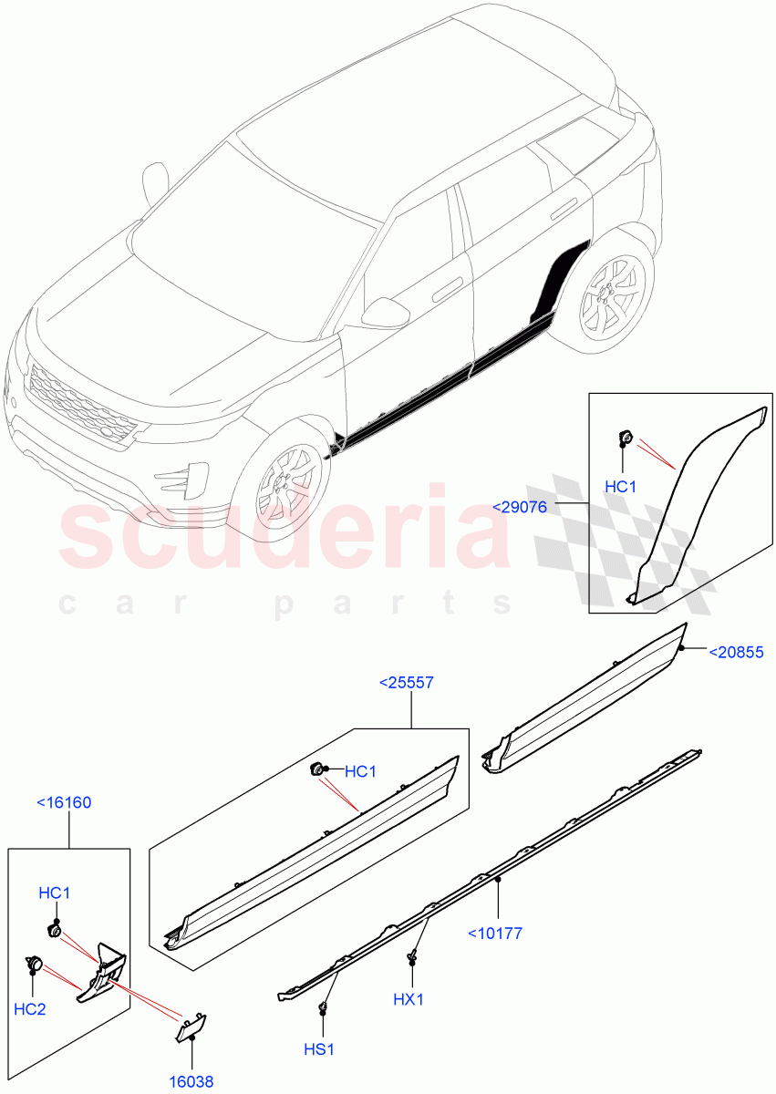 Body Mouldings(Changsu (China)) of Land Rover Land Rover Range Rover Evoque (2019+) [2.0 Turbo Diesel]