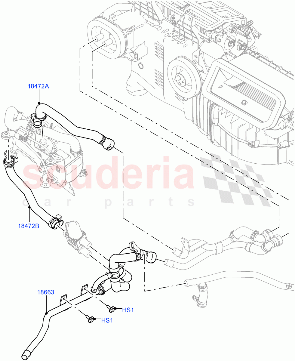 Heater Hoses(Front)(3.0 V6 Diesel,Park Heating With Remote Control)((V)TOHA999999) of Land Rover Land Rover Range Rover (2012-2021) [2.0 Turbo Petrol GTDI]