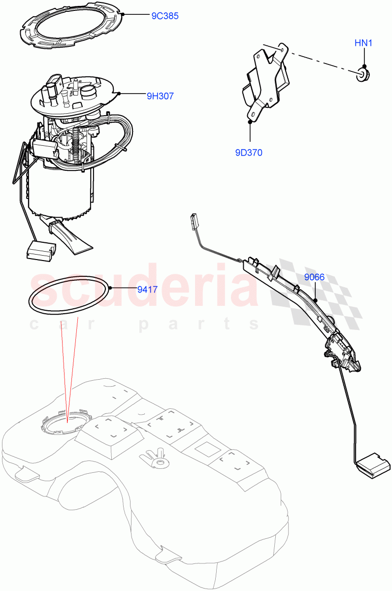 Fuel Pump And Sender Unit(2.0L AJ20D4 Diesel Mid PTA,Itatiaia (Brazil))((V)FROMLT000001) of Land Rover Land Rover Discovery Sport (2015+) [2.0 Turbo Diesel]