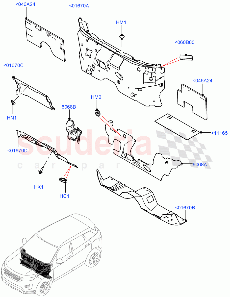 Insulators - Front(Passenger Compartment)(Itatiaia (Brazil)) of Land Rover Land Rover Range Rover Evoque (2019+) [2.0 Turbo Diesel]