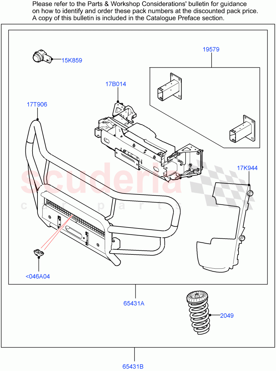 Accessory Pack(Bull Bar)((+)"AUS/NZ/ZA") of Land Rover Land Rover Defender (2020+) [3.0 I6 Turbo Diesel AJ20D6]