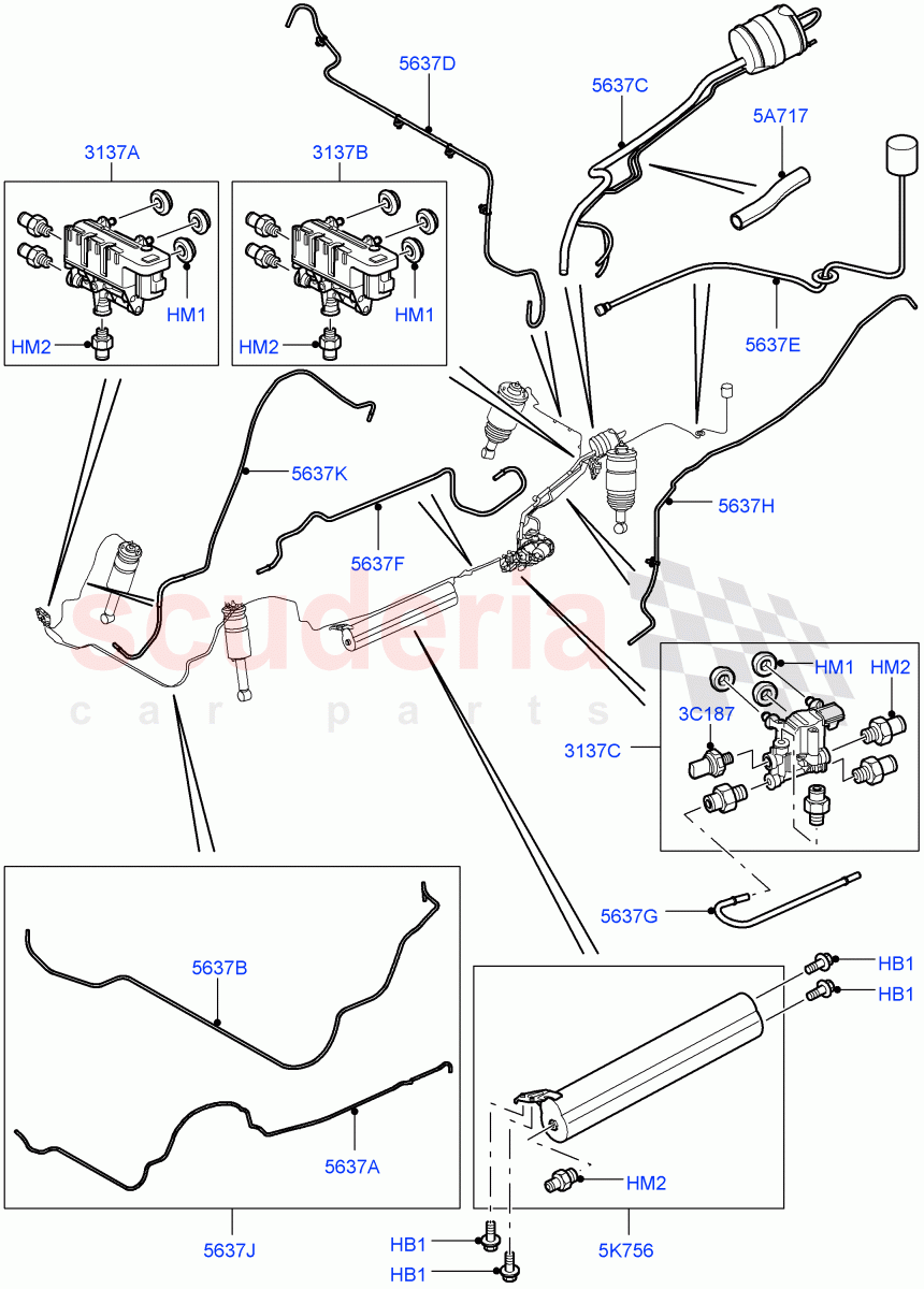 Air Suspension Compressor And Lines(Air Suspension Lines)((V)TO9A999999) of Land Rover Land Rover Range Rover Sport (2005-2009) [4.2 Petrol V8 Supercharged]