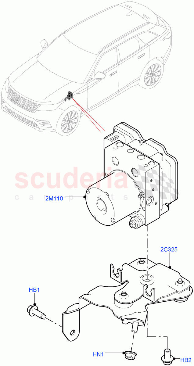 Anti-Lock Braking System(ABS Modulator)((V)TOLA999999) of Land Rover Land Rover Range Rover Velar (2017+) [3.0 Diesel 24V DOHC TC]