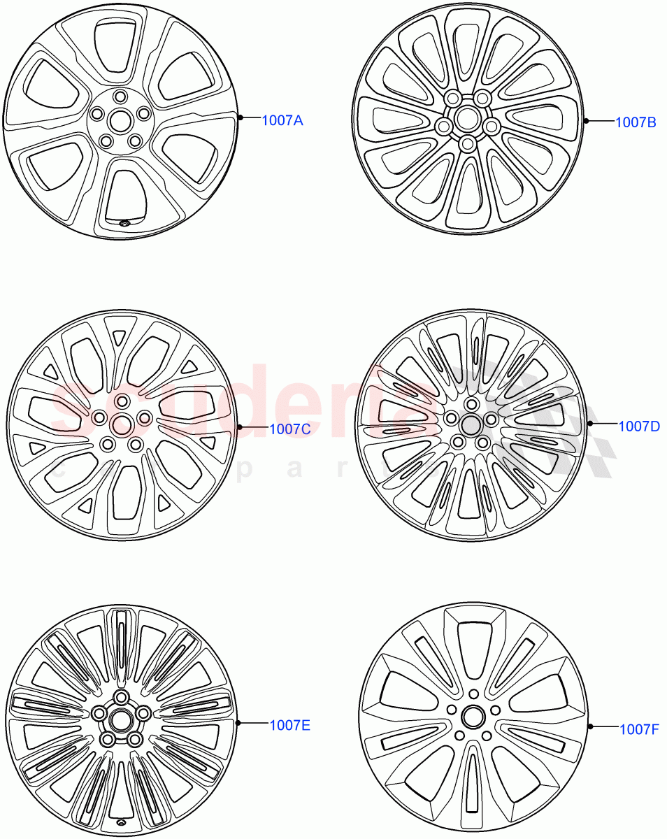 Spare Wheel(Less Version Package,Version - Core,Limited Package) of Land Rover Land Rover Range Rover (2012-2021) [5.0 OHC SGDI NA V8 Petrol]