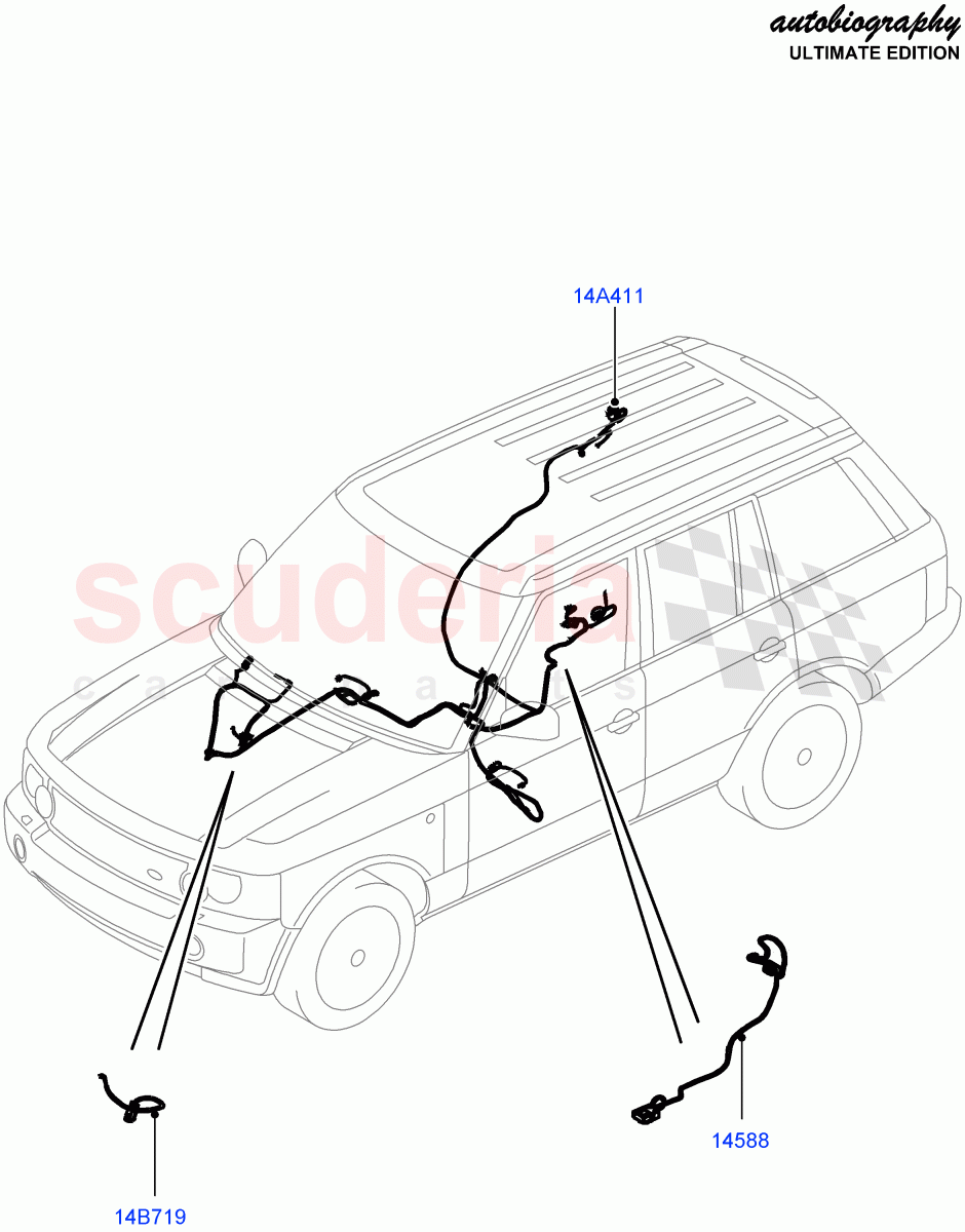 Electrical Wiring - Body And Rear(Autobiography Ultimate Edition)((V)FROMBA344356) of Land Rover Land Rover Range Rover (2010-2012) [4.4 DOHC Diesel V8 DITC]