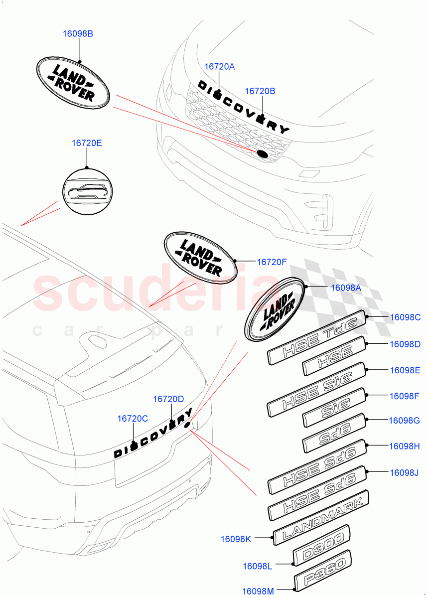 Name Plates(Nitra Plant Build)((V)FROMK2000001) of Land Rover Land Rover Discovery 5 (2017+) [3.0 DOHC GDI SC V6 Petrol]