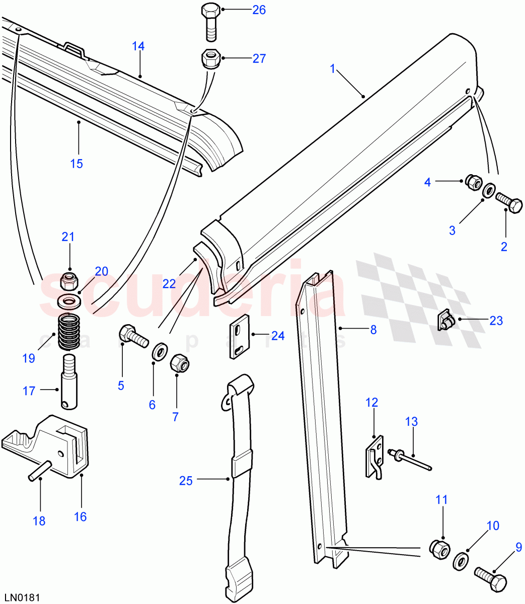 Drain Channels-Soft Top(Soft Top)((V)FROM7A000001) of Land Rover Land Rover Defender (2007-2016)