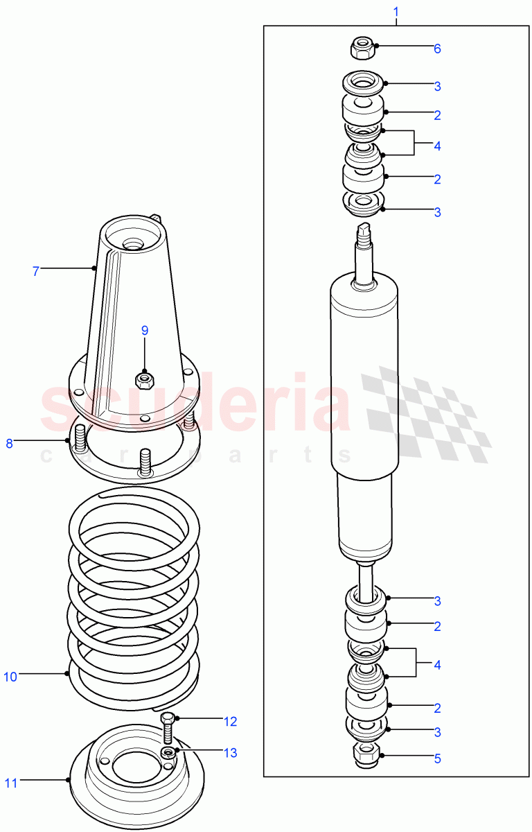 Shock Absorbers & Springs((V)FROM7A000001) of Land Rover Land Rover Defender (2007-2016)