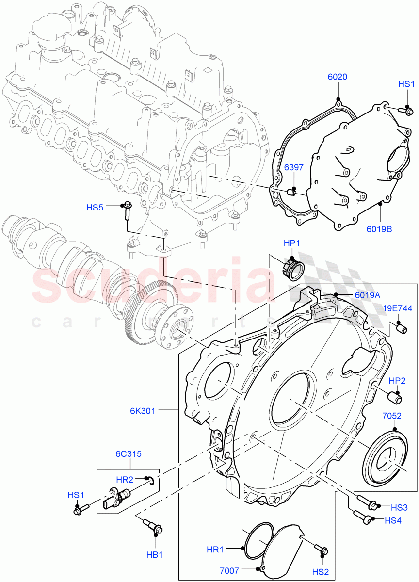 Timing Gear Covers(Solihull Plant Build)(2.0L I4 DSL MID DOHC AJ200,2.0L I4 DSL HIGH DOHC AJ200)((V)FROMHA000001) of Land Rover Land Rover Discovery 5 (2017+) [2.0 Turbo Diesel]