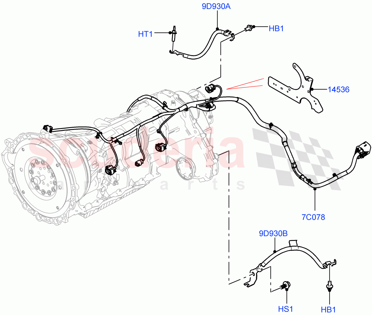 Transmission Harness(Nitra Plant Build)((V)FROMK2000001,(V)TOL2999999) of Land Rover Land Rover Discovery 5 (2017+) [2.0 Turbo Petrol AJ200P]