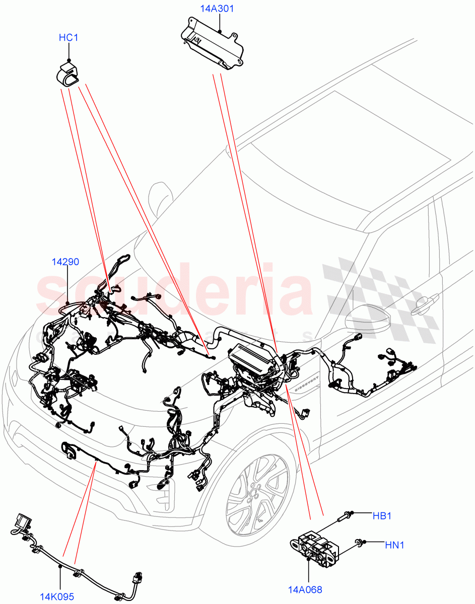 Engine Bay Harness(Solihull Plant Build)((V)FROMHA000001) of Land Rover Land Rover Discovery 5 (2017+) [3.0 I6 Turbo Petrol AJ20P6]