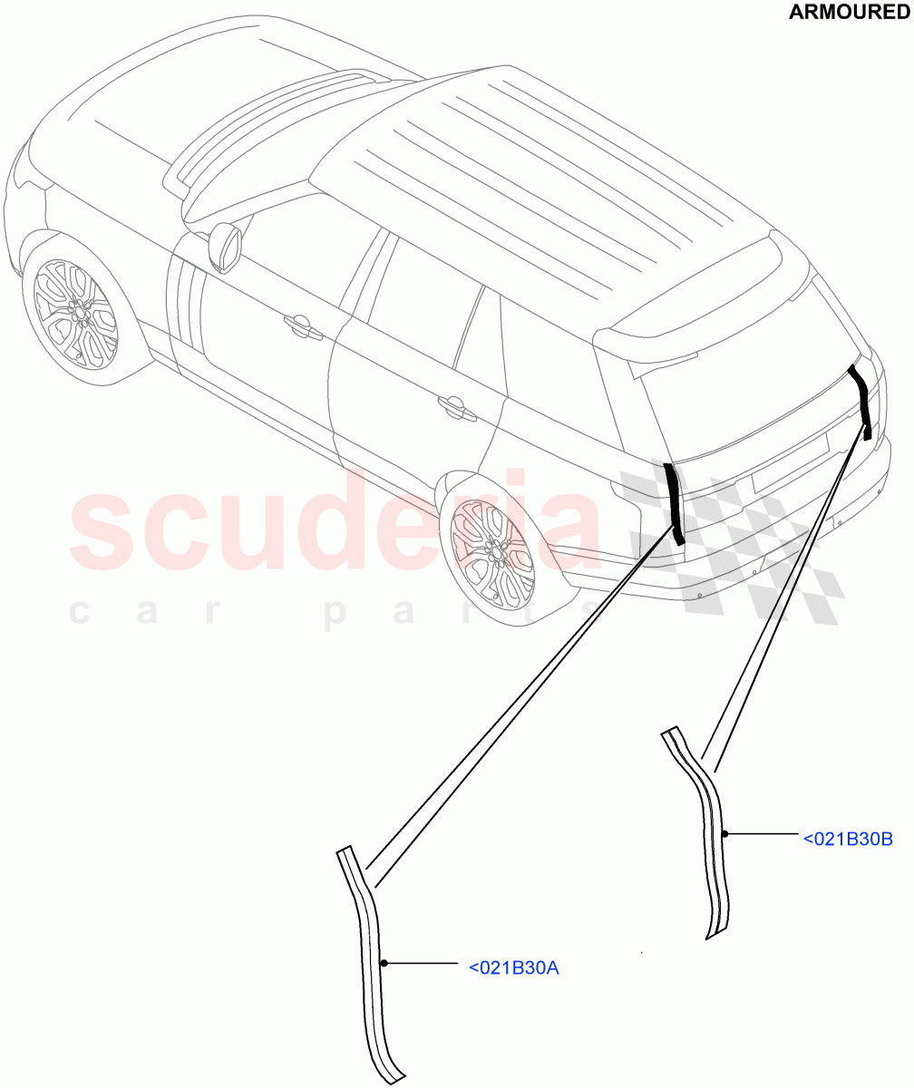 Luggage Compartment Door(Finisher And Seals)(Armoured)((V)FROMEA000001) of Land Rover Land Rover Range Rover (2012-2021) [3.0 I6 Turbo Petrol AJ20P6]