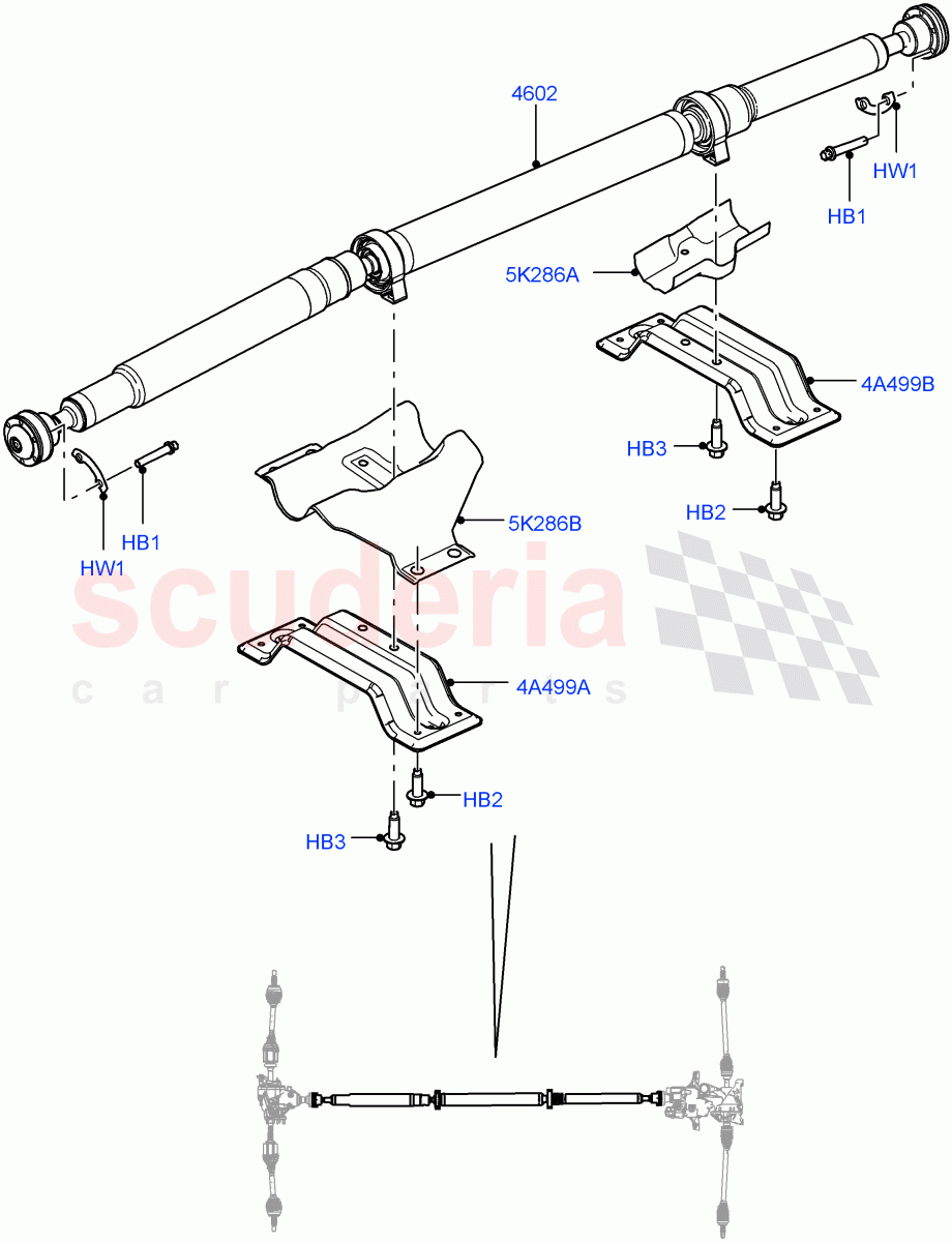 Drive Shaft - Rear Axle Drive(6 Speed Manual Trans M66 - AWD,Halewood (UK),Dynamic Driveline,9 Speed Auto AWD)((V)TOFH999999) of Land Rover Land Rover Discovery Sport (2015+) [2.2 Single Turbo Diesel]