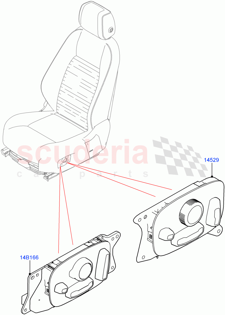 Switches(Seats)(Less Seat Adjuster,Halewood (UK),Seat Cushion Power Fore/Aft,Seat Cushion Power Height)((V)FROMLH000001) of Land Rover Land Rover Discovery Sport (2015+) [2.0 Turbo Diesel AJ21D4]