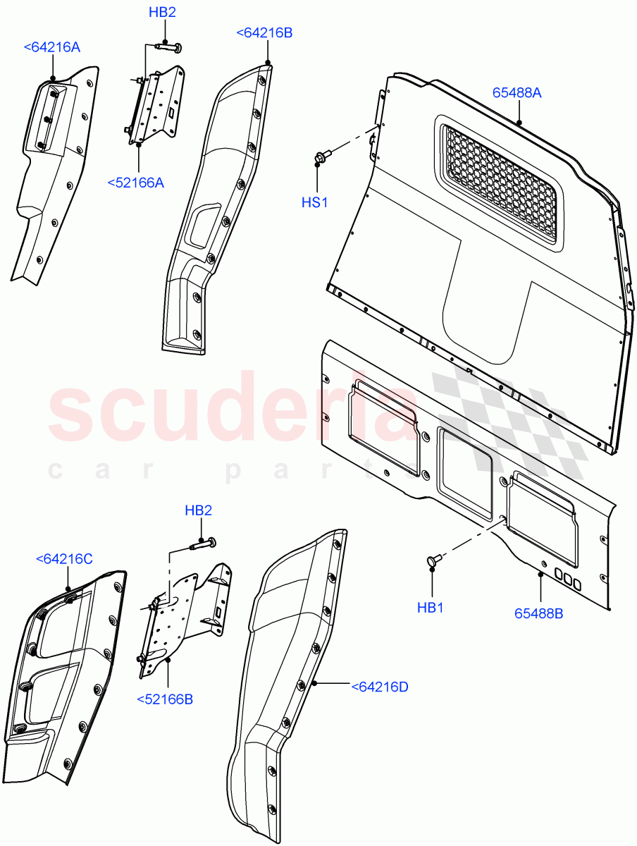 Load Compartment Trim(Cargo Retention, Commercial)(Version - Commercial)((V)FROMM2000001) of Land Rover Land Rover Defender (2020+) [2.0 Turbo Diesel]