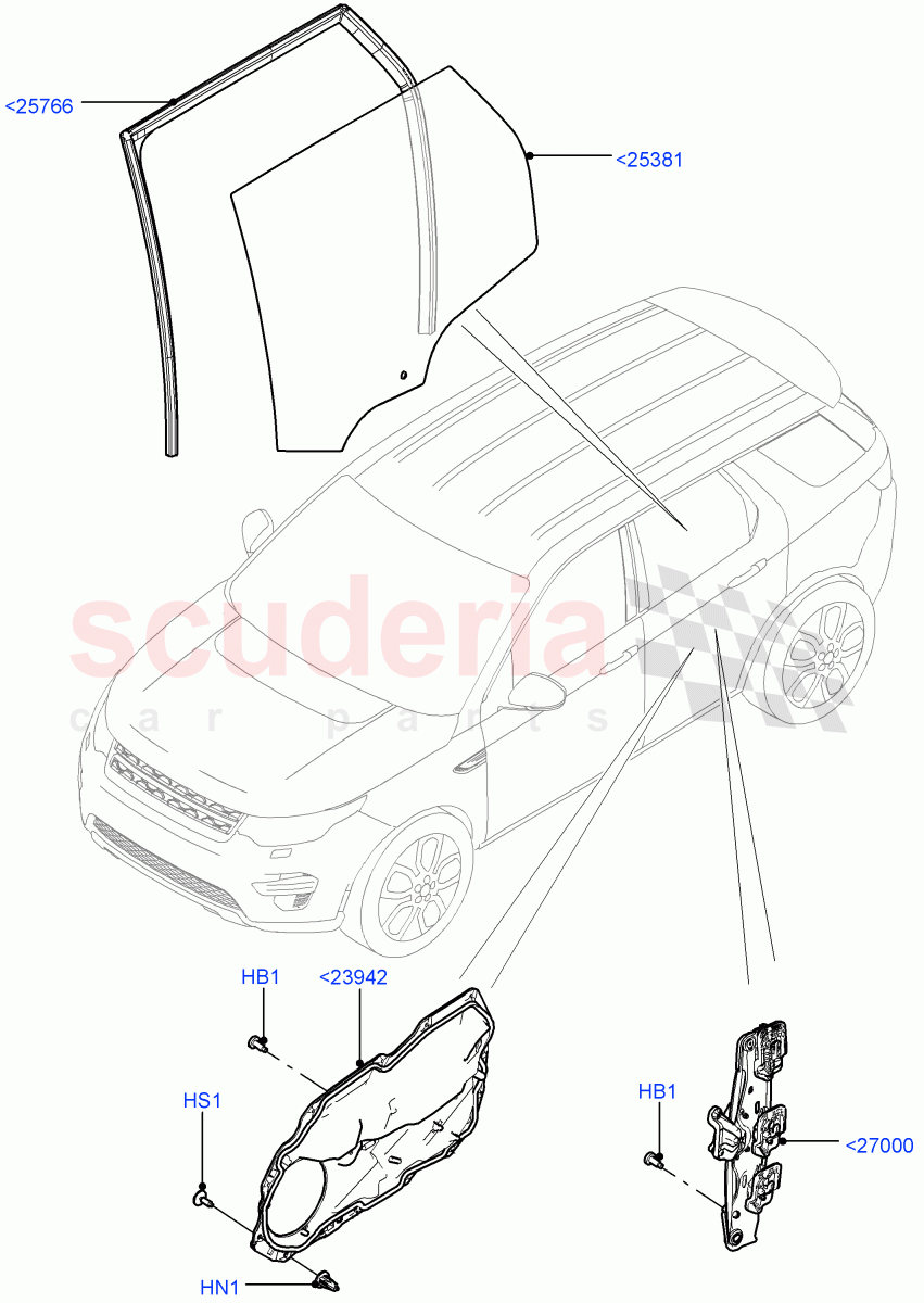 Rear Door Glass And Window Controls(Changsu (China))((V)FROMFG000001) of Land Rover Land Rover Discovery Sport (2015+) [2.2 Single Turbo Diesel]