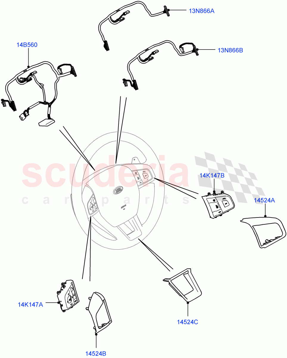Switches(Steering Wheel)(Halewood (UK))((V)TOKH999999) of Land Rover Land Rover Discovery Sport (2015+) [2.0 Turbo Petrol AJ200P]