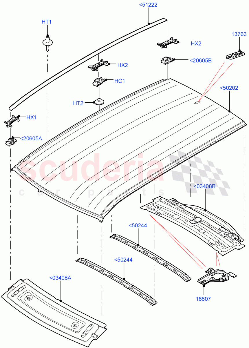 Roof - Sheet Metal(Less Panorama Roof,Halewood (UK)) of Land Rover Land Rover Discovery Sport (2015+) [1.5 I3 Turbo Petrol AJ20P3]