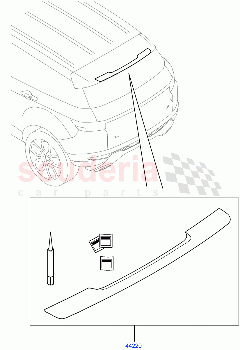 Exterior Body Styling Items(Spoiler)(Halewood (UK),Itatiaia (Brazil))((V)FROMDH000001) of Land Rover Land Rover Range Rover Evoque (2012-2018) [2.0 Turbo Diesel]