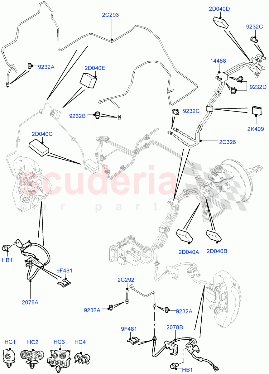 Front Brake Pipes(With Petrol Engines,LHD) of Land Rover Land Rover Range Rover (2012-2021) [5.0 OHC SGDI NA V8 Petrol]