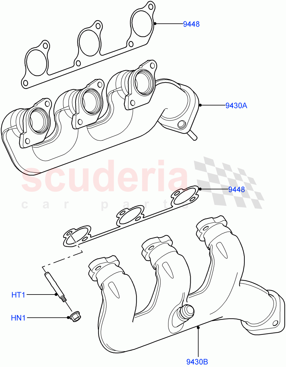Exhaust Manifold(Cologne V6 4.0 EFI (SOHC))((V)FROMAA000001) of Land Rover Land Rover Discovery 4 (2010-2016) [4.0 Petrol V6]