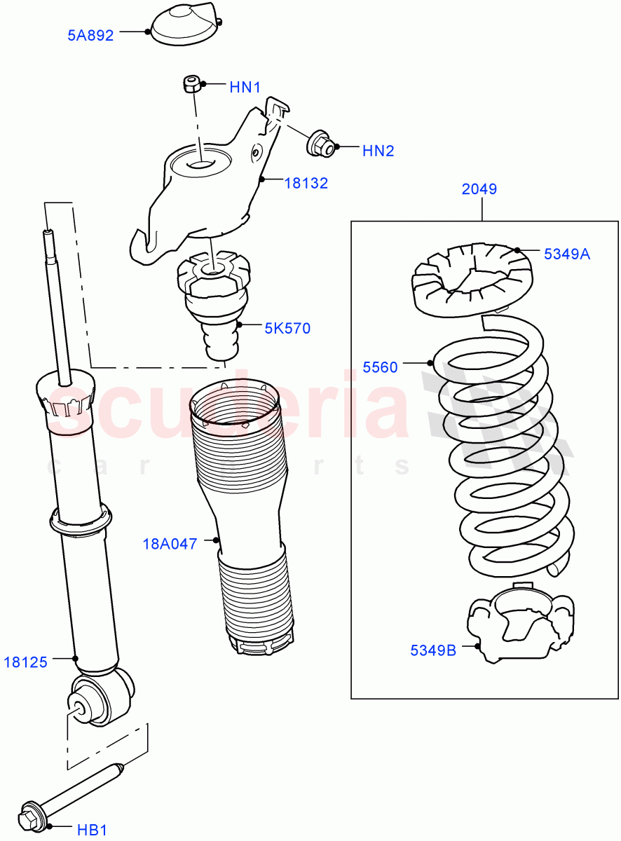 Rear Springs And Shock Absorbers(Changsu (China))((V)FROMFG000001) of Land Rover Land Rover Discovery Sport (2015+) [1.5 I3 Turbo Petrol AJ20P3]