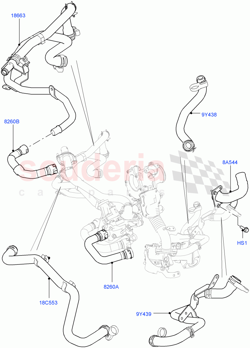 EGR Cooling System(2.0L I4 DSL MID DOHC AJ200,Itatiaia (Brazil))((V)FROMGT000001) of Land Rover Land Rover Discovery Sport (2015+) [2.0 Turbo Diesel]