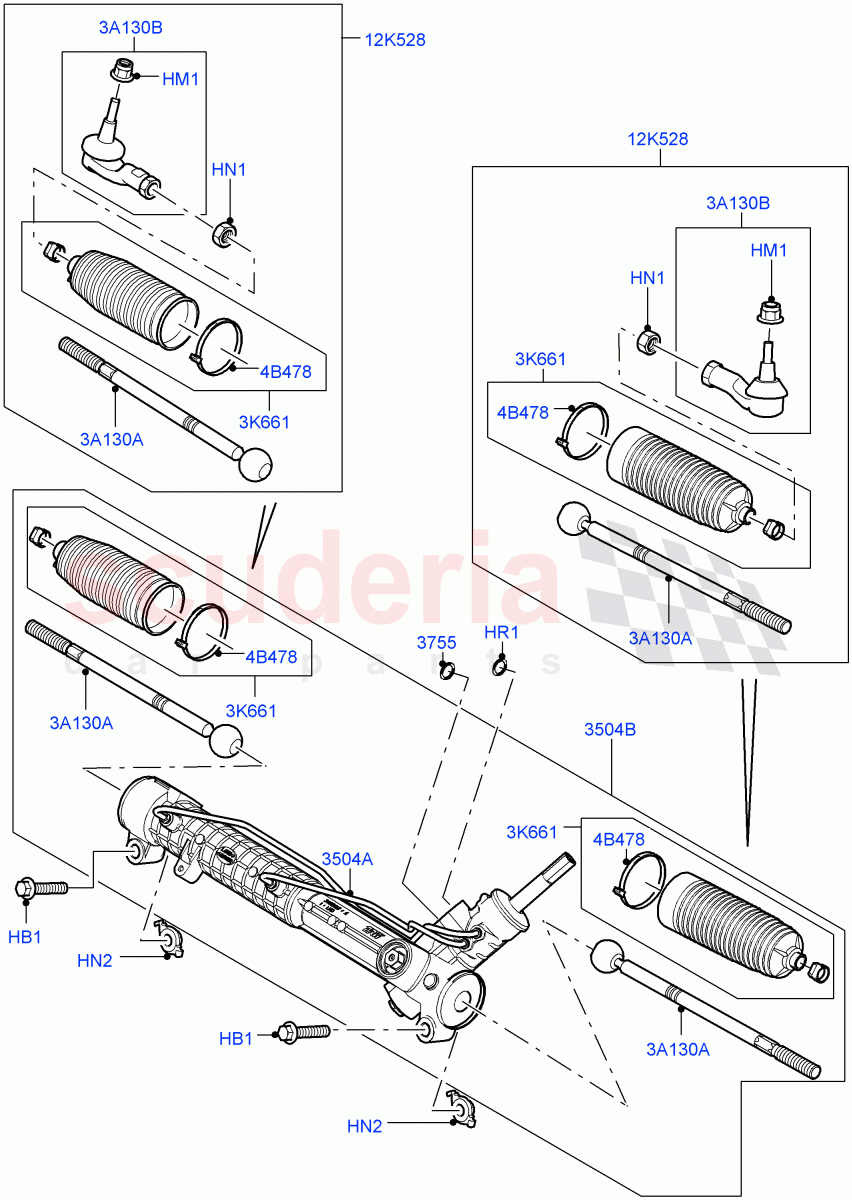 Steering Gear(LHD)((V)FROMAA000001) of Land Rover Land Rover Discovery 4 (2010-2016) [3.0 DOHC GDI SC V6 Petrol]