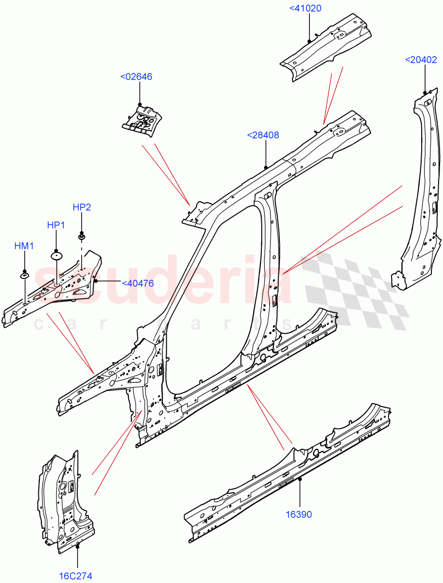 Side Panels - Inner(Nitra Plant Build, Middle - Front)((V)FROMK2000001) of Land Rover Land Rover Discovery 5 (2017+) [3.0 DOHC GDI SC V6 Petrol]