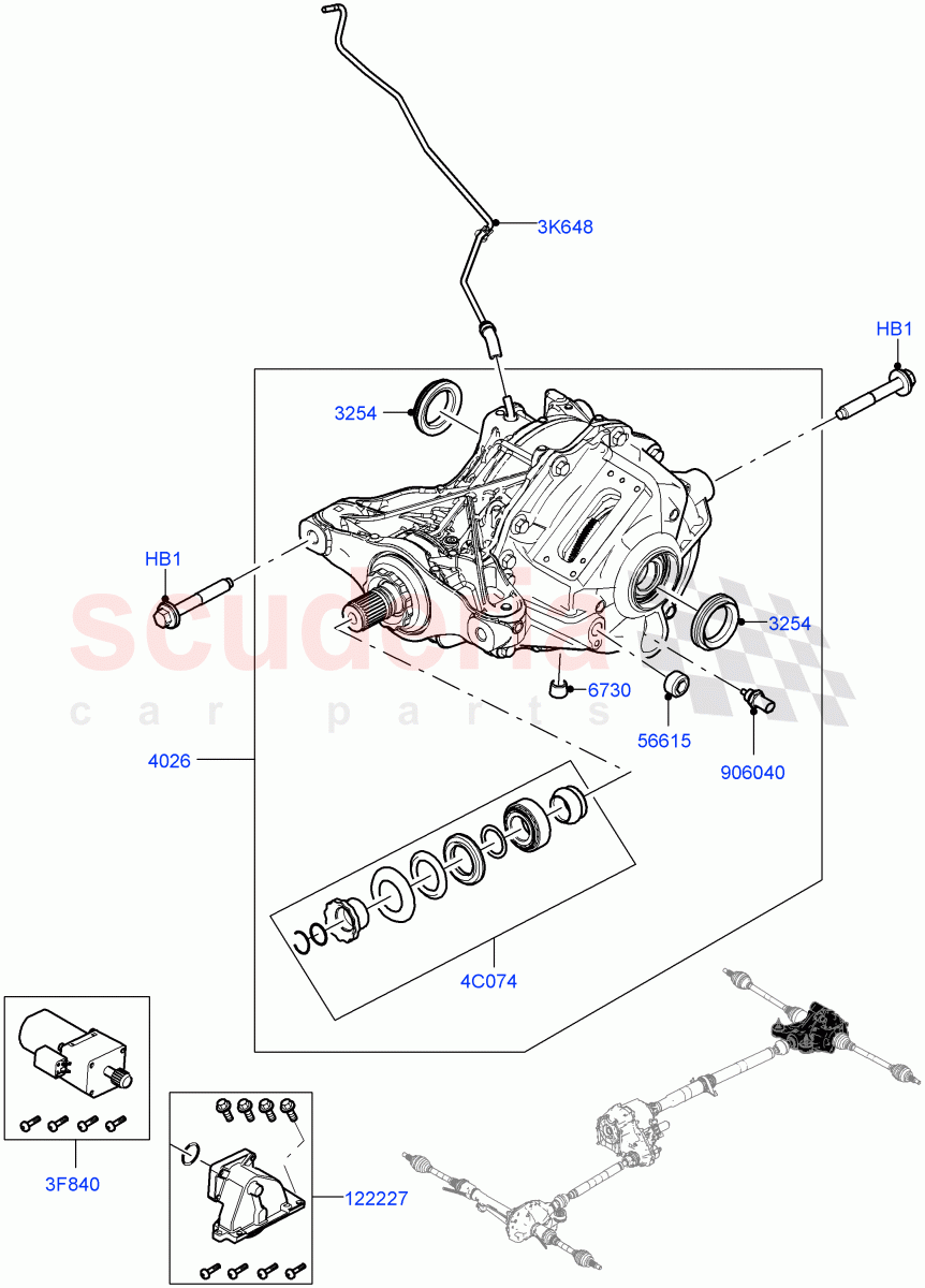 Rear Axle(Torque Vectoring By Braking (TVBB)) of Land Rover Land Rover Range Rover (2022+) [3.0 I6 Turbo Diesel AJ20D6]