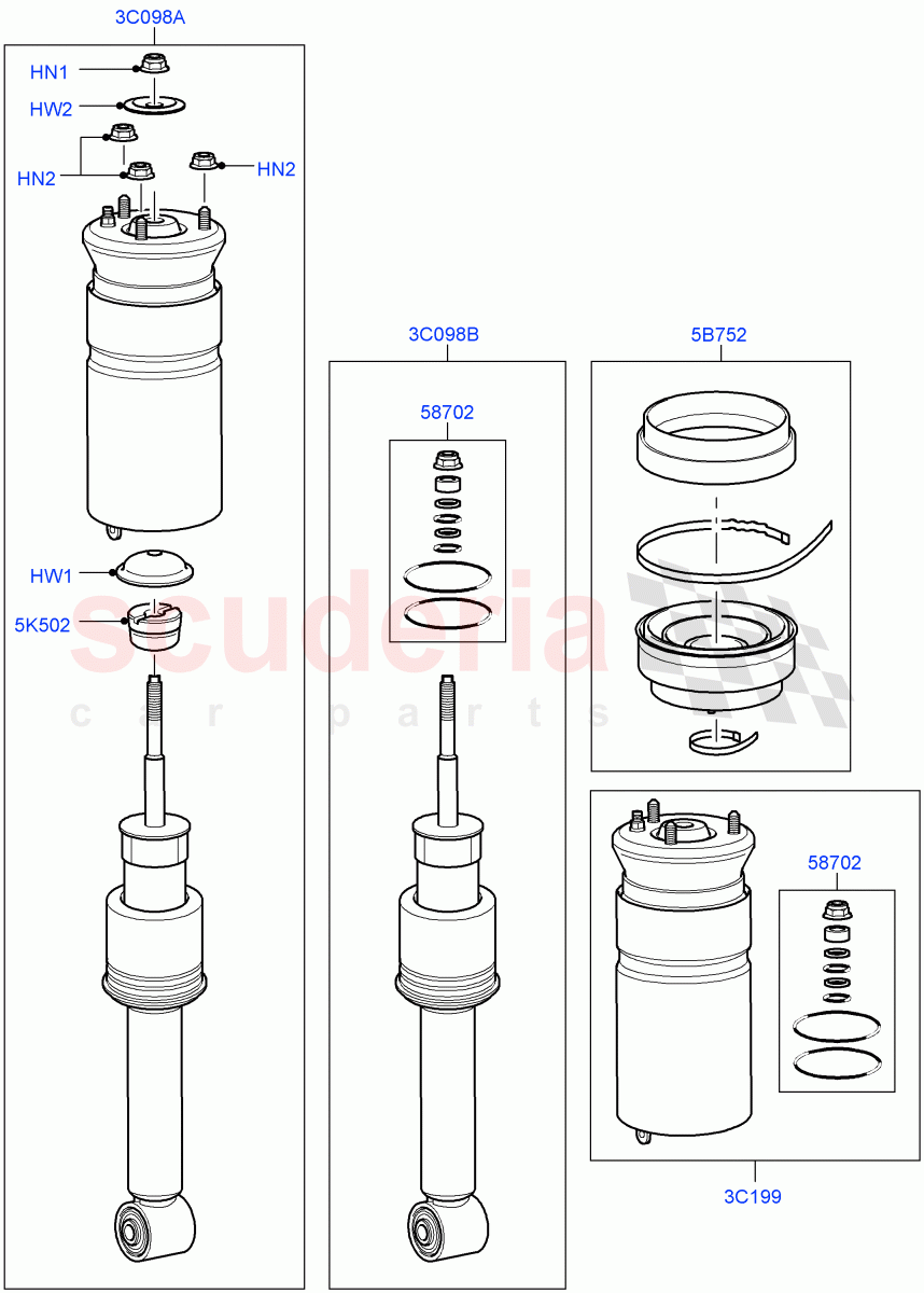 Front Suspension Struts And Springs((V)TO9A999999) of Land Rover Land Rover Range Rover Sport (2005-2009) [2.7 Diesel V6]