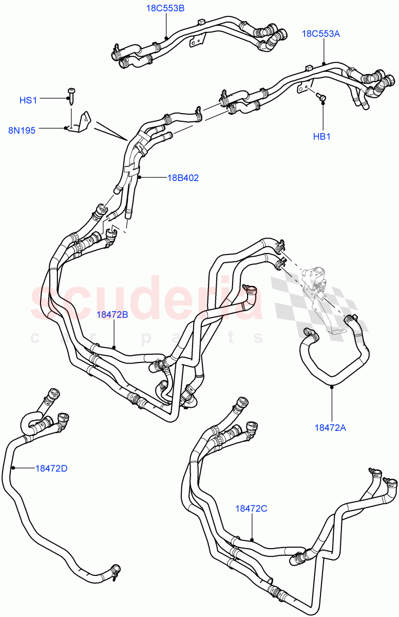 Heater Hoses(Front)(3.0 V6 Diesel)((V)FROMAA000001) of Land Rover Land Rover Discovery 4 (2010-2016) [2.7 Diesel V6]