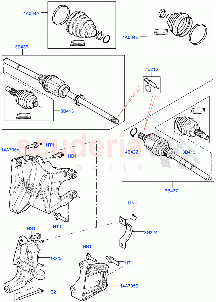 Drive Shaft - Front Axle Drive(Changsu (China))((V)FROMFG000001,(V)TOKG446856) of Land Rover Land Rover Discovery Sport (2015+) [2.0 Turbo Diesel]