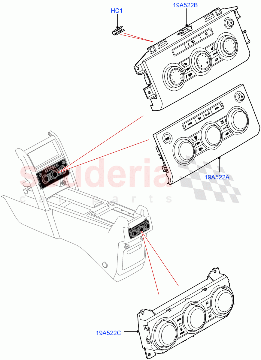 Heater & Air Conditioning Controls(Nitra Plant Build)((V)FROMK2000001,(V)TOL2999999) of Land Rover Land Rover Discovery 5 (2017+) [2.0 Turbo Diesel]