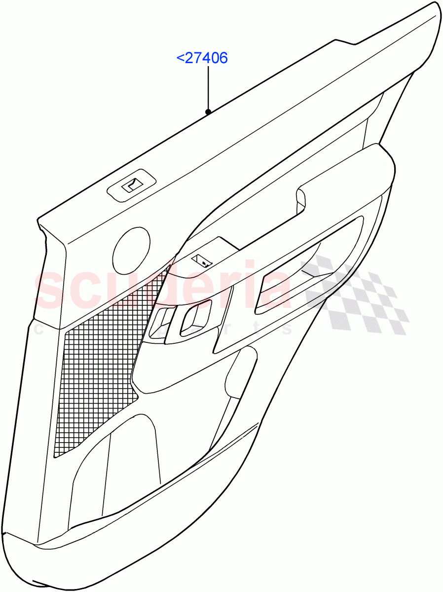 Rear Door Trim Panels(Solihull Plant Build)((V)FROMHA000001) of Land Rover Land Rover Discovery 5 (2017+) [2.0 Turbo Petrol AJ200P]