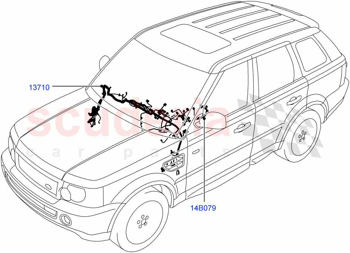 Electrical Wiring - Engine And Dash(Facia And Console)((V)TO8A999999) of Land Rover Land Rover Range Rover Sport (2005-2009) [4.4 AJ Petrol V8]