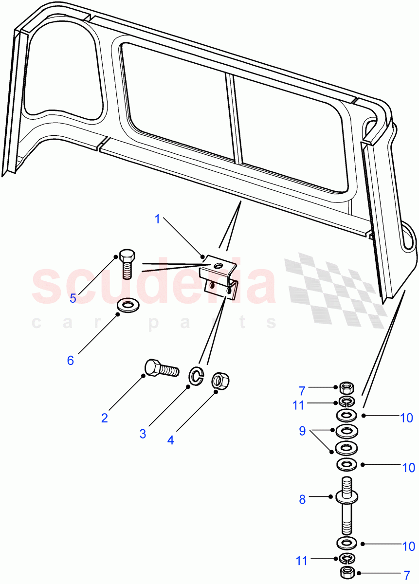 Cab Body Panel Fixings((V)FROM7A000001) of Land Rover Land Rover Defender (2007-2016)