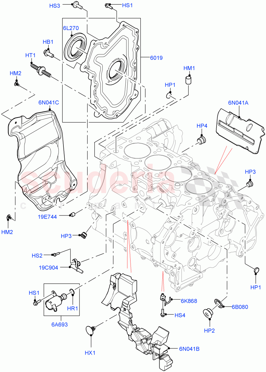 Cylinder Block And Plugs(2.0L AJ21D4 Diesel Mid,Halewood (UK))((V)FROMMH000001) of Land Rover Land Rover Discovery Sport (2015+) [2.0 Turbo Diesel AJ21D4]
