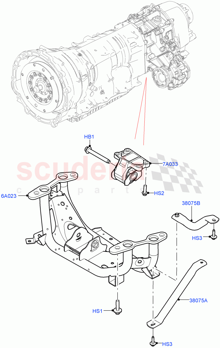 Transmission Mounting(Nitra Plant Build)(3.0L AJ20D6 Diesel High)((V)FROMM2000001) of Land Rover Land Rover Discovery 5 (2017+) [2.0 Turbo Petrol AJ200P]