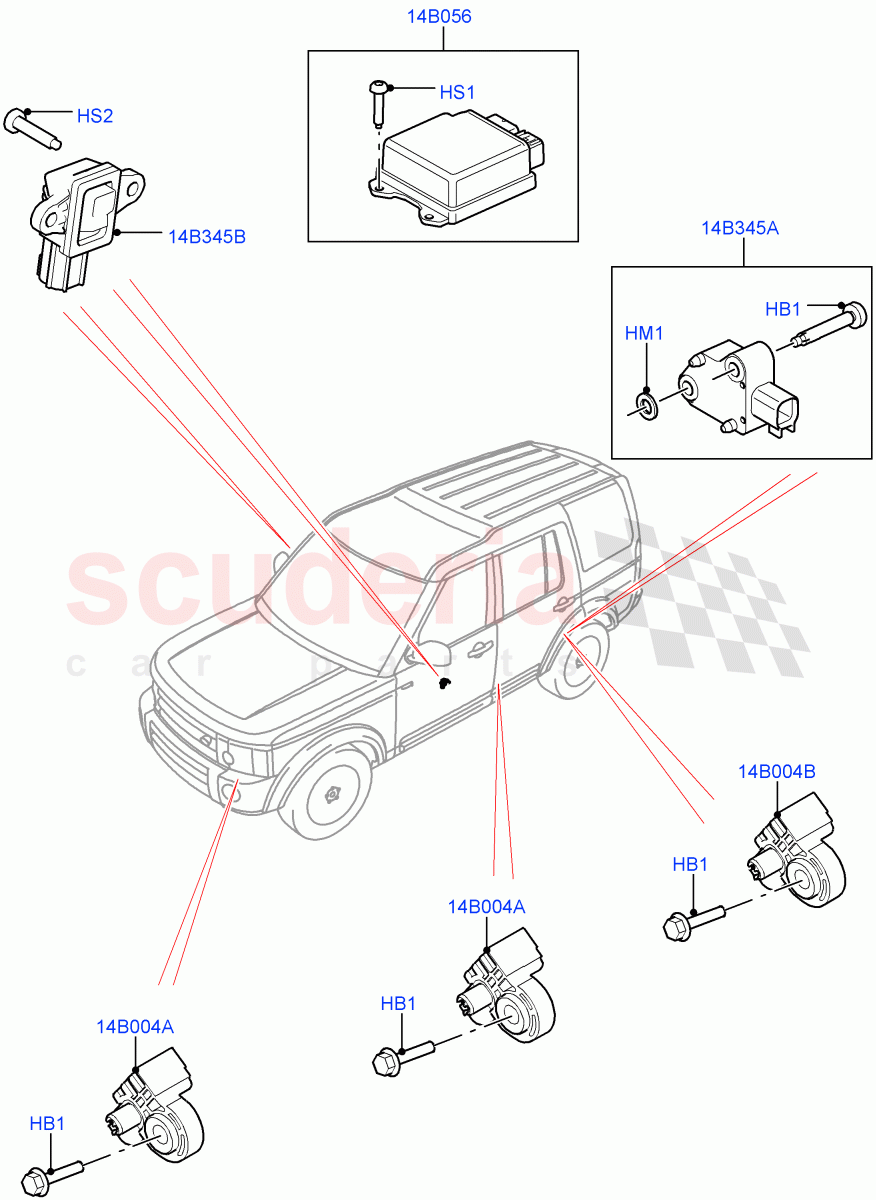 Airbag System(Sensors)((V)FROMAA000001) of Land Rover Land Rover Discovery 4 (2010-2016) [3.0 Diesel 24V DOHC TC]
