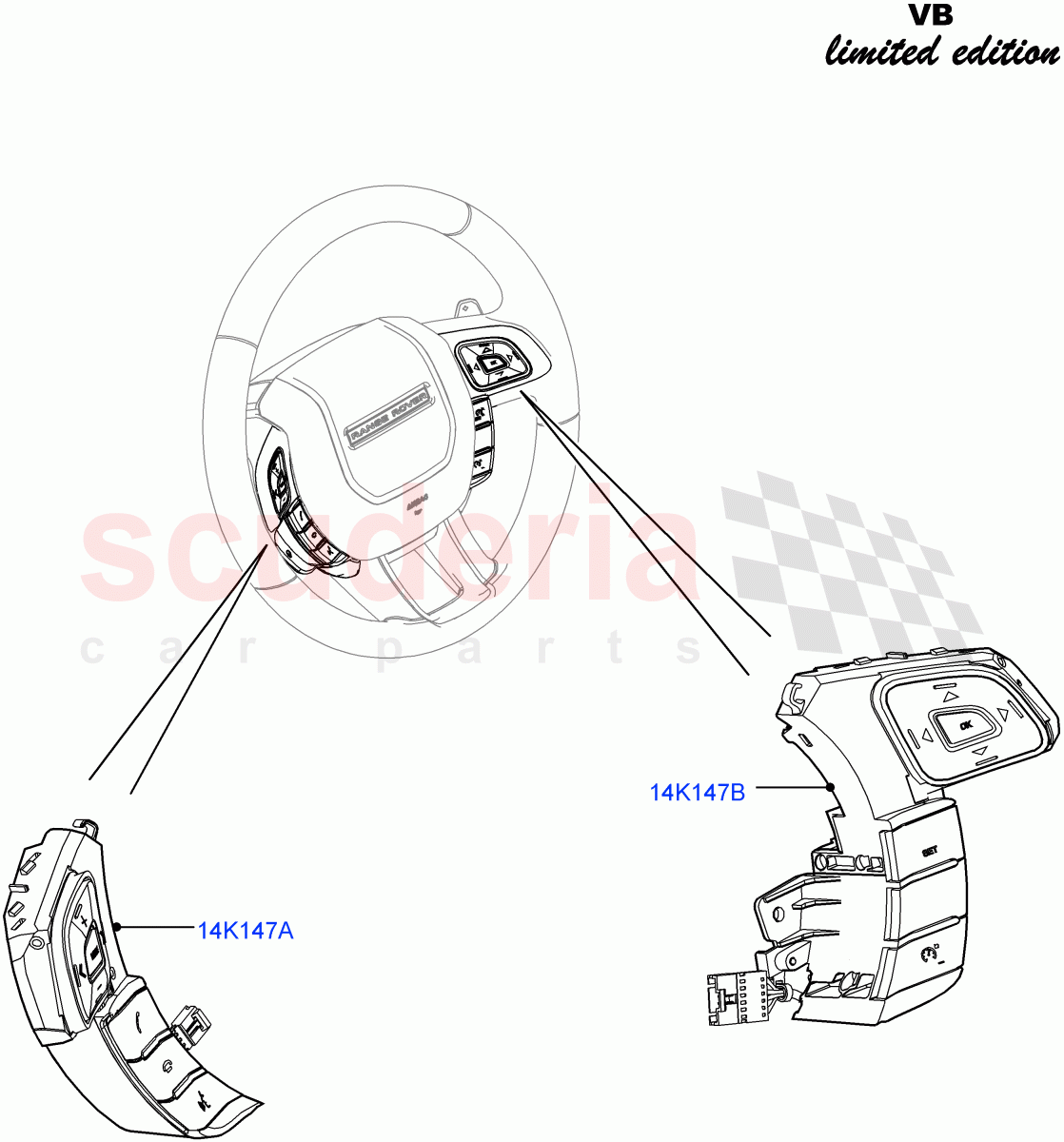 Switches(Steering Wheel)(Victoria Beckham Limited Edition,Halewood (UK)) of Land Rover Land Rover Range Rover Evoque (2012-2018) [2.0 Turbo Petrol GTDI]
